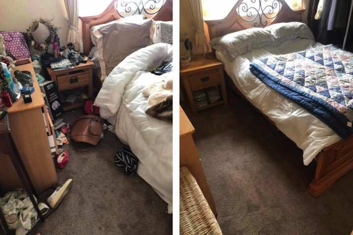 before after picture of cleaning bedroom boston lincolnshire